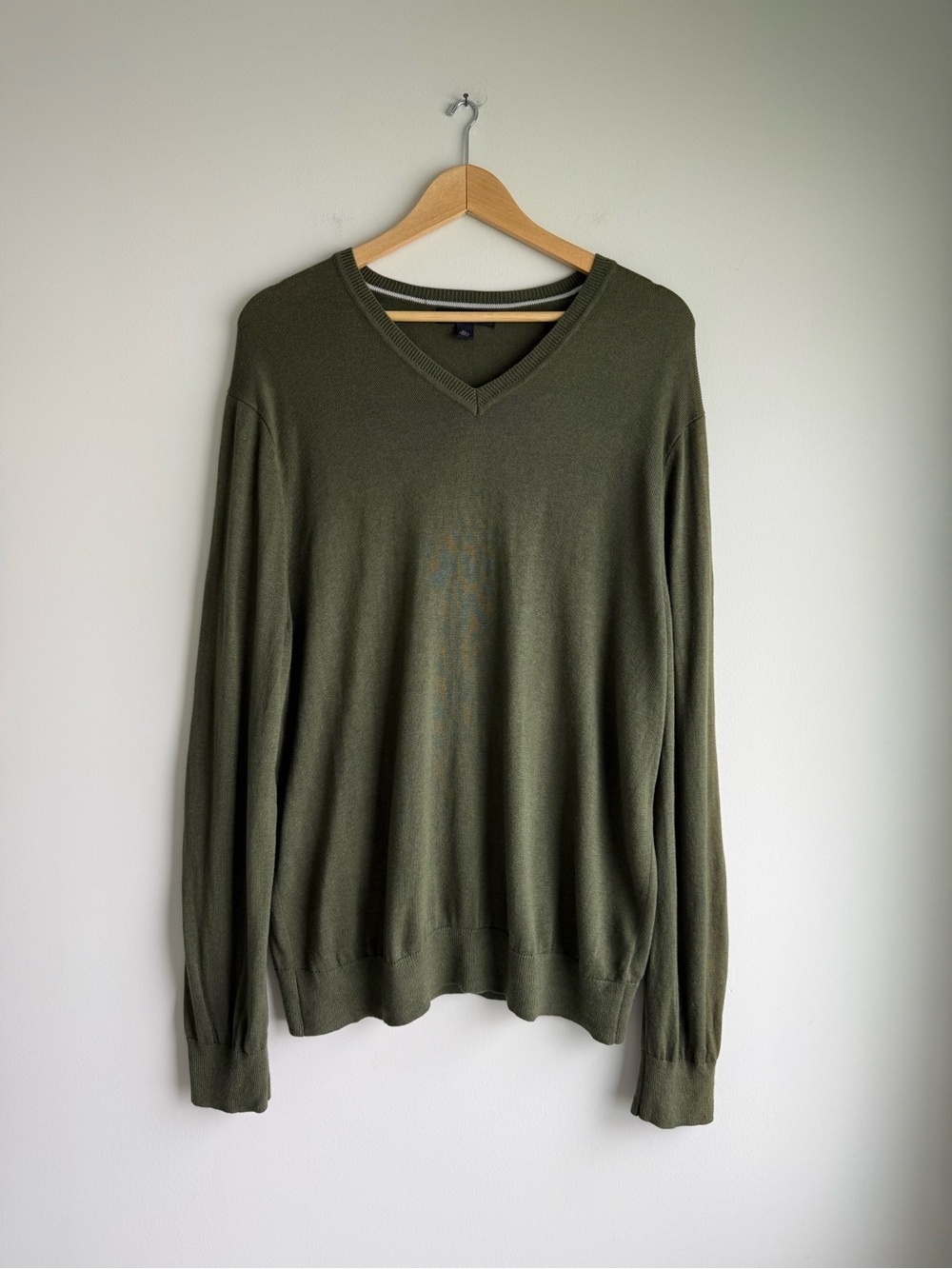 Banana Republic Silk Cashmere Olive V Neck Sweater XL